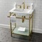 Kingston Brass VPB24187W87 24-Inch Ceramic Console Sink (8-Inch, 3-Hole), White/Brushed Brass VPB24187W87 - alternate 5
